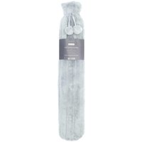 Long KH Faux Fur Hot Water Bottle - Silver