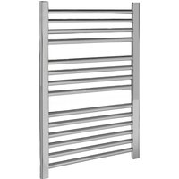 Heated Vertical Towel Rail Straight Rails 679 BTU Chrome 700x 500mm - Silver
