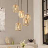 EGLO Romazzina Steel Sandy 5 Light Pendant - sandy