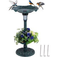 Standing Pedestal Birdbath Feeder Combo - Green