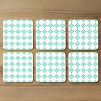 Green Uncommon Boho Chic Summer Design Coaster - Blue