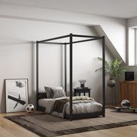 Zara Four Poster Bed Frame - Black / Single