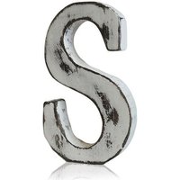 Handcrafted Shabby Chic Alphabet Letter S - White