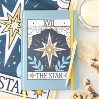 Star Vintage Tarot A5 Notebook for Journaling Tarot Readings - Pale Blue