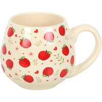 Apple Print Ceramic Mug Countryside Style Gift - White
