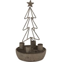 Rustic Tree Star Candle Holder for Ambient Decor - Light Brown