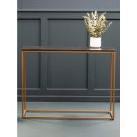 Varana Black Marble Top Console Table With Gold Iron Frame - Black