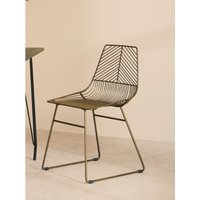District Bronze Metal Wire Tapered Legs Chair - Brown