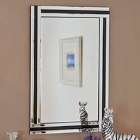 MirrorOutlet Dalton Black All Glass Wall Mirror - Black
