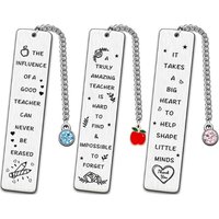 Pack of 3 Teacher Bookmarks - Silver