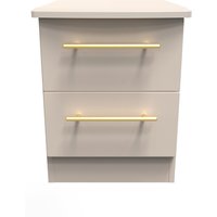 Haworth Ready Assembled 2 Drawer Bedside Cabinet - Kashmir Matt
