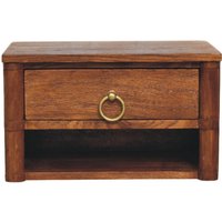 Solid Wood Box Frame Wall Nightstand - Tiger Oak