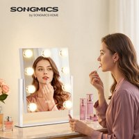 Vanity Makeup Mirror with Lights, Charging Ports - Matte White