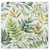 Green & Gold Forest Foliage Glass Hot Pot Stand - Heat Resistant Non-Slip Trivet - Green