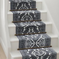 Bravich LTD Texas Medallion Traditional Hallway Runner Rug Non Slip Low Pile in Grey | Size: 60 cm x 360 cm