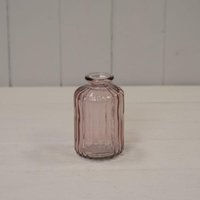 Stylish Lavender Ribbed Glass Bottle for Decoration - Lavender