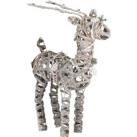 , Christmas LED Silver Glittered Woodland Reindeer Decoration , Christmas LED Silver Glittered Woodland Reindeer Decoration