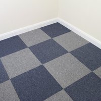 10m2 Storm Blue And Platinum Grey Carpet Tiles - Grey
