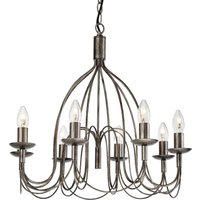 Regency 8 Light Chandelier Antique Silver, E14 - Antique Silver