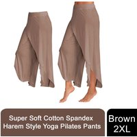 Super Soft Modal Spandex Yoga Pants - Brown / 2XL