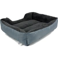 Faux Fur Dog Bed in Grey - Grey / M