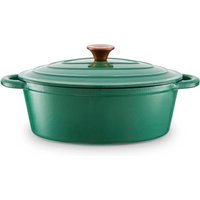 Oval 29cm Casserole Cast Iron - Verdigris Green