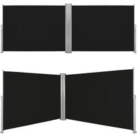 Double-Sided Retractable Garden Privacy Screen - Black / 160cm
