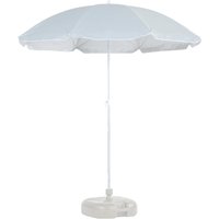 Harbour Housewares, Metal Beach Parasol And Base Set - Grey/White Harbour Housewares, Metal Beach Parasol And Base Set - Grey/White