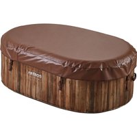 Arebos, Inflatable Hot Tub Indoor and Outdoor Spa Pool With LED Lighting - Brown Arebos, Inflatable Hot Tub Indoor and Outdoor Spa Pool With LED Lighting - Brown