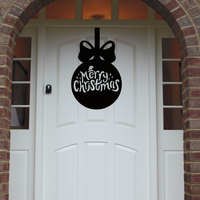 Merry Christmas Front Door Sign - Black