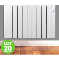 Futura, Low Energy Oil Filled Electric Radiator Panel Heater with Digital Display - White Futura, Low Energy Oil Filled Electric Radiator Panel Heater with Digital Display - White