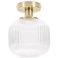 Calpe Clear Glass Shade Flush Gold Stem Ceiling Light - Gold