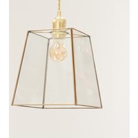 Susie Glass Lantern Easy Fit Light Shade with LED Bulb - Antique Brass