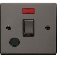 Black Nickel 1 Gang 20A Ingot DP Switch With Flex With Neon - Black Nickel