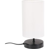 Pair Francis Matte Black Touch Table Lamp with Shade with LED Bulbs - White