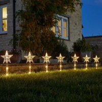 Christmas Garden Star Stake Lights - Warm White, Black, Clear