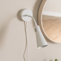Edwards Goose Neck Plug In Wall Light - White / 1