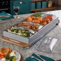 Cooks Professional Buffet Warmer and Hotplate 5-Sections 9.6L Capacity - Nordic Grey