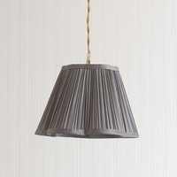 Loralei Small Pleated Dark Faux Silk Scallop Lamp Shade - Grey