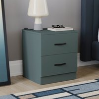 Riano 2 Drawer Bedside Table Chest Nightstand - Jasper Green