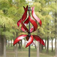 Metal Flutter Bulb Kinetic Wind Spinner - Red