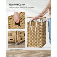 SONGMICS Synthetic Rattan 90L Laundry Basket - Yellow