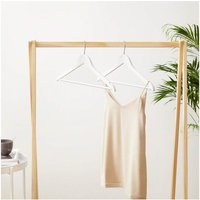SONGMICS Wooden Hangers with Anti-Slip Trousers Bar - White / 1.2cm / Eucalyptus / 5.9kg