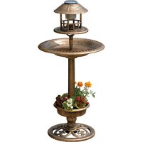 Solar Bird bath and Planter - Bronze