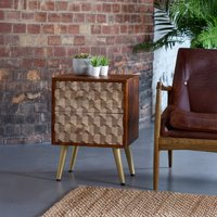 CNC Retro 2 Drawer Side Table - Two-Tone