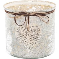 Heartfelt Hammered Candle Holder - Small - Silver