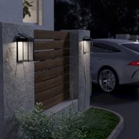 EGLO Suzzara LED Solar Wall Light With Sensor - black