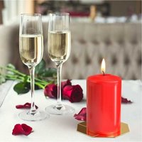 Set of 4 Red Pillar Candles 7 Hour Burn Time - Red