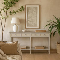 Rochemaure 4 Drawer Console Table - White