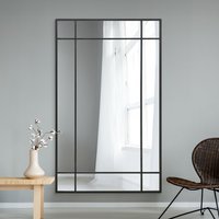 Wenestra Contemporary Wall Leaner Mirror - Black / 180cm / 110cm